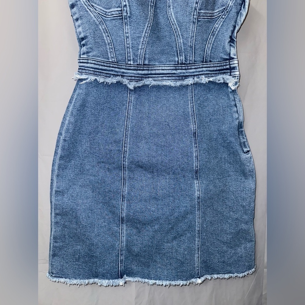 7 Seven For All Mankind Fray Denim Dress Size S - Picture 4 of 8